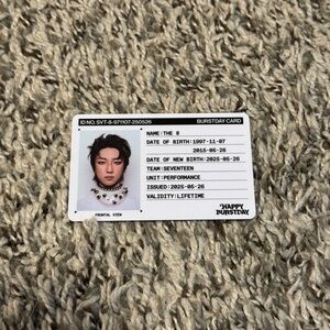 Official Seventeen Happy Burstday The8 ID Card